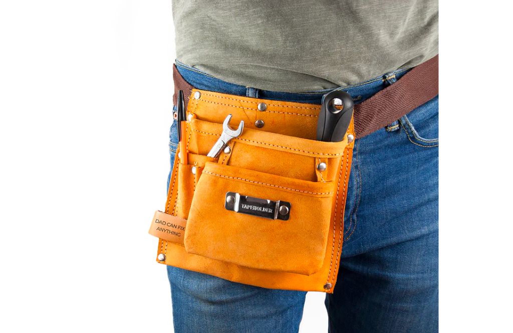 give a personalised tool belt as a personalised 50th birthday gift